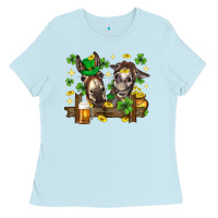 Baby Blue St. Patrick's Day donkey Ladies Tee - Neo Western