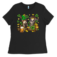 Black St. Patrick's Day donkey Ladies Tee - Neo Western