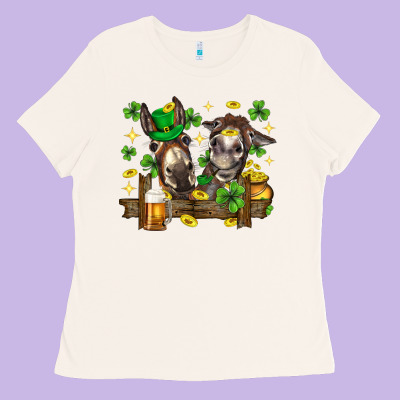 St. Patrick's Day Donkey Ladies Tee Designed By Neo Western