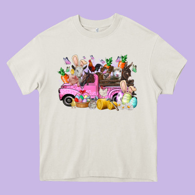 Easter Day Farm Animals Truck Heavy Core Tee Designed By Racoondesign