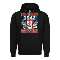 Black january 1942 80 years of being awesome Zipper Hoodie - Jasminsmagicworld