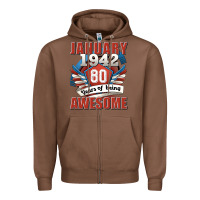 Chestnut january 1942 80 years of being awesome Zipper Hoodie - Jasminsmagicworld
