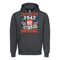 Smoke january 1942 80 years of being awesome Zipper Hoodie - Jasminsmagicworld