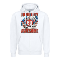 White january 1942 80 years of being awesome Zipper Hoodie - Jasminsmagicworld