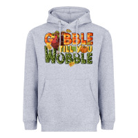 Heather Grey Gobble till you wobble turkey thanksgiving Heavyweight Hoodie - NancyCooperArtShop