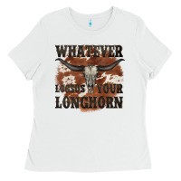 White longhorn bullskull whatever lossos your longhorn Ladies Tee - JahusDesignShop