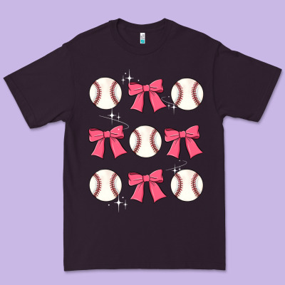 Baseball Coquette Bow Premium Tee Designed By Jahusdesignshop