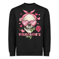 Black valentine's day skull Heavyweight Sweatshirt - MaliasSmallBusiness