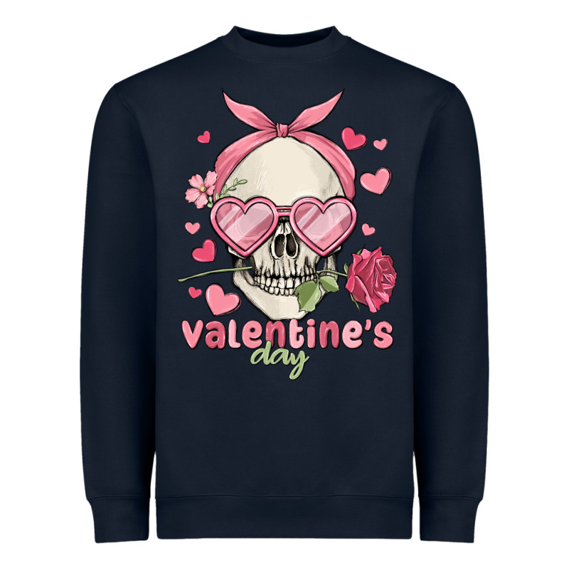 Valentine's Day Skull Heavyweight Sweatshirt by MaliasSmallBusiness | Teevron