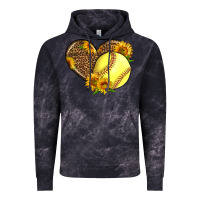 Cloud Black Softball Heart With Sunflowers Vintage Hoodie - LillyAllenDesigns