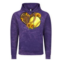 Cloud Purple Softball Heart With Sunflowers Vintage Hoodie - LillyAllenDesigns