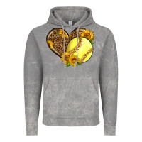 Cloud Rock Softball Heart With Sunflowers Vintage Hoodie - LillyAllenDesigns