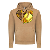 Vintage Camel Softball Heart With Sunflowers Vintage Hoodie - LillyAllenDesigns