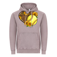 Vintage Zinc Softball Heart With Sunflowers Vintage Hoodie - LillyAllenDesigns