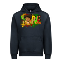 Navy Hope Juneteenth Urban Hoodie - FaDigitalArtStudio