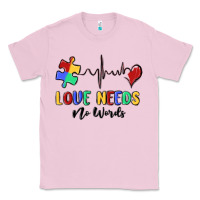 Bubblegum Pink love needs no words Classic Tee - MaliasSmallBusiness