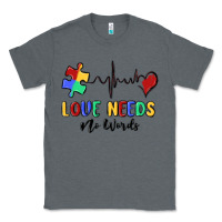 Charcoal Heather love needs no words Classic Tee - MaliasSmallBusiness