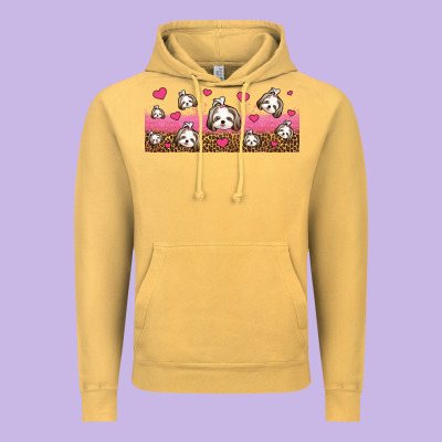 Shih Tzu Dogs Libbey Glass Vintage Hoodie Designed By Jasminsmagicworld