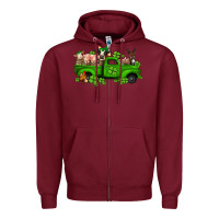 Burgundy st patricks farm animals truck Zipper Hoodie - Jasminsmagicworld