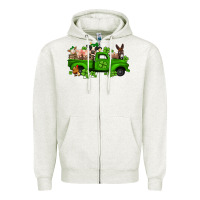 Oatmeal Heather st patricks farm animals truck Zipper Hoodie - Jasminsmagicworld
