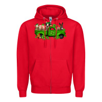 Red st patricks farm animals truck Zipper Hoodie - Jasminsmagicworld
