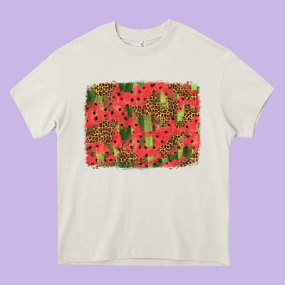 Watermelon Leopard Pattern Background Heavy Core Tee Designed By Hra Design Shop
