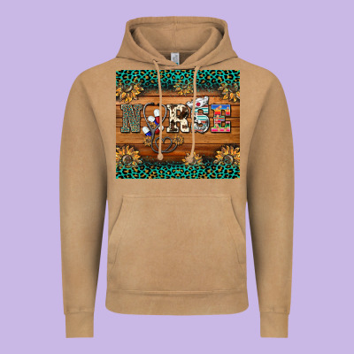 Western Nurse Glitter Leopard Sunflowers Vintage Hoodie Designed By Barkaloodesign