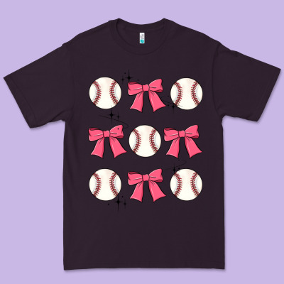 Baseball Coquette Bow Premium Tee Designed By Jahusdesignshop