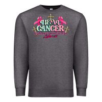 Charcoal Heather Heal Cancer Luke 1:37 cross Cancer Awareness Premium Sweatshirt - HowdyJamesFarm