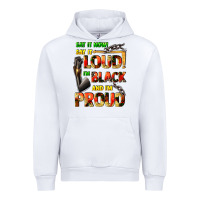 White Say it now! say it loud! i'm black and i'm proud Urban Hoodie - FaDigitalArtStudio