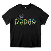 Black let's rodeo Heavy Core Tee - CowhideDigitalArt