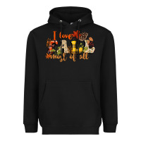 Black I love Fall most of Fall Heavyweight Hoodie - NancyCooperArtShop