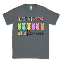 Charcoal Heather treat all peeps with kindness Classic Tee - MaliasSmallBusiness