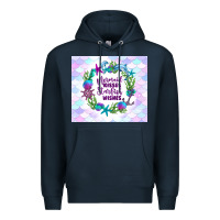 Navy mermaid kisses starfish wishes Premium Hoodie - TumblerDesignByShophia