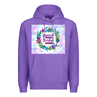 Purple mermaid kisses starfish wishes Premium Hoodie - TumblerDesignByShophia