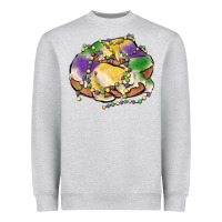 Heather Grey mardi gras king cake Heavyweight Sweatshirt - MaliasSmallBusiness