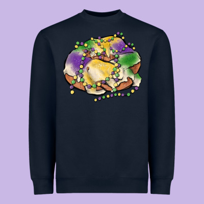 Mardi Gras King Cake Heavyweight Sweatshirt Designed By Maliassmallbusiness
