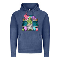 Vintage Denim easter gnomes farm truck Vintage Hoodie - Jasminsmagicworld