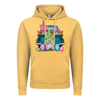 Vintage Mustard easter gnomes farm truck Vintage Hoodie - Jasminsmagicworld