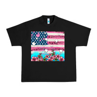 Black american flag and teeth with flowers Urban Heavy Tee - AdoDesignShop