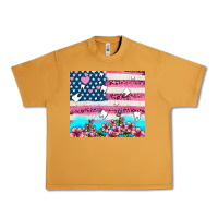Peanut Butter american flag and teeth with flowers Urban Heavy Tee - AdoDesignShop