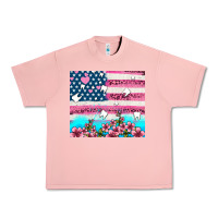 Salmon american flag and teeth with flowers Urban Heavy Tee - AdoDesignShop