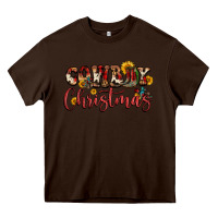 Chocolate Brown cowboy christmas Heavy Core Tee - FaDigitalArtStudio