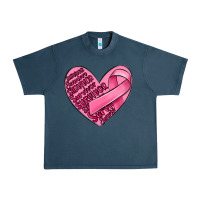 Midnight Navy heart breast cancer Urban Heavy Tee - MaliasSmallBusiness