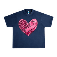 Navy heart breast cancer Urban Heavy Tee - MaliasSmallBusiness