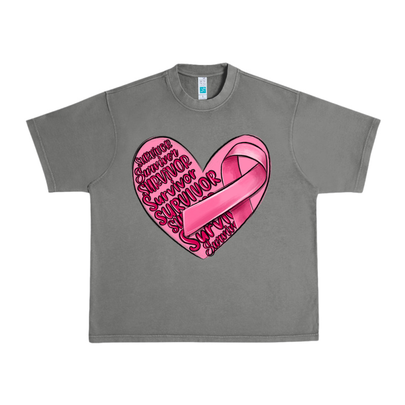 Heart Breast Cancer Urban Heavy Tee by MaliasSmallBusiness | Teevron