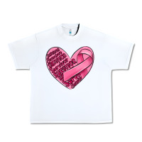 White heart breast cancer Urban Heavy Tee - MaliasSmallBusiness