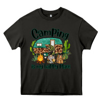 Asphalt camping is my happy place caravan and gnome Heavy Core Tee - BarkalooDesign