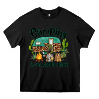 Black camping is my happy place caravan and gnome Heavy Core Tee - BarkalooDesign