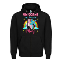 Black unicorns are born in may Zipper Hoodie - Jasminsmagicworld